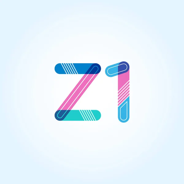 Letra y dígito logo Z1 — Vector de stock