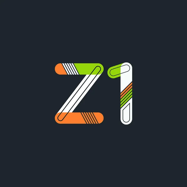 Logotipo letra e dígito Z1 — Vetor de Stock