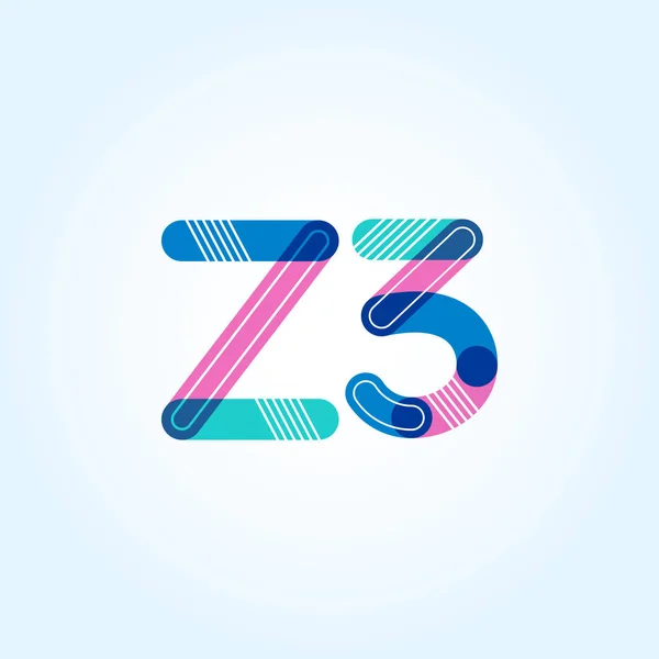Letter en cijfer Z3-logo — Stockvector