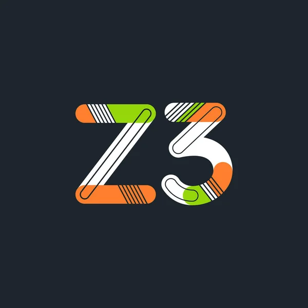 문자와 숫자 Z3 로고 — 스톡 벡터