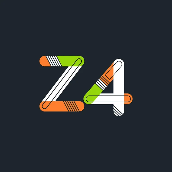 Logotipo letra e dígito Z4 — Vetor de Stock