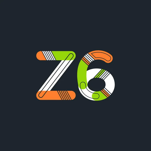 Písmeno a číslice Z6 logo — Stockový vektor