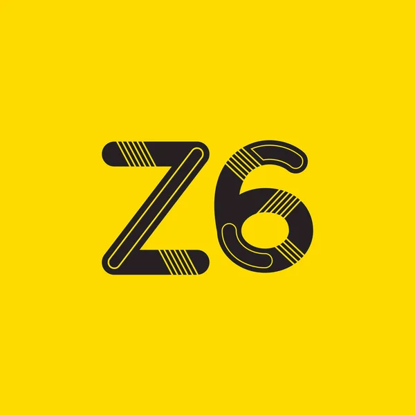 Letter en cijfer Z6-logo — Stockvector