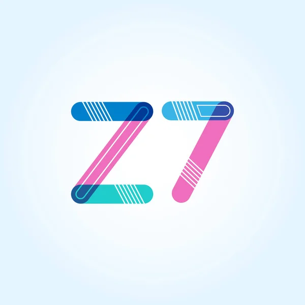 Letter and digit Z7 logo — Stock Vector