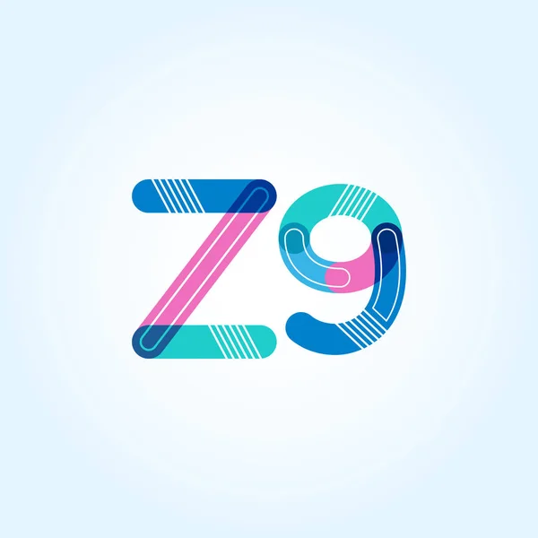 Letra y dígito logo Z9 — Vector de stock