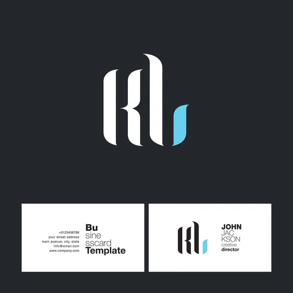 Tarjeta de visita del logotipo de KL Letters — Vector de stock