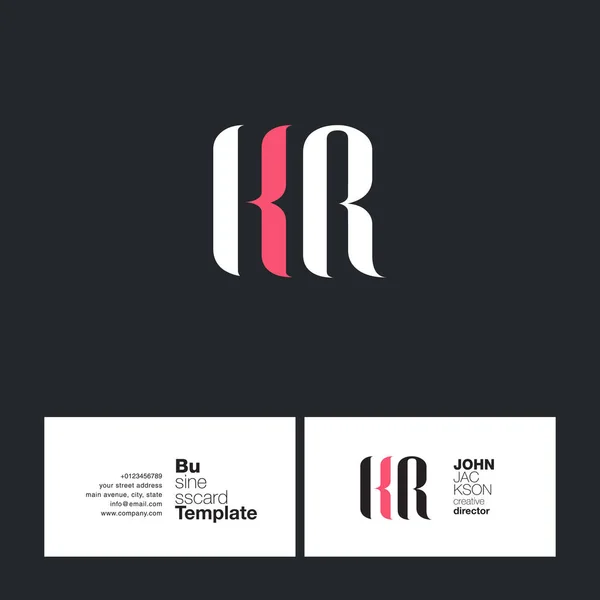 Tarjeta de visita del logotipo de KR Letters — Vector de stock