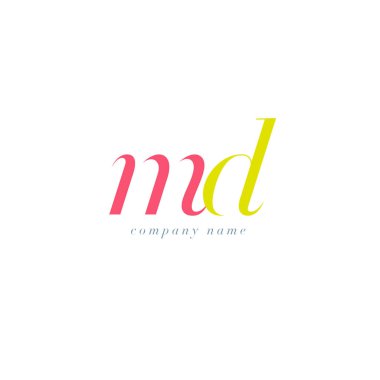 MD harf Logo şablonu