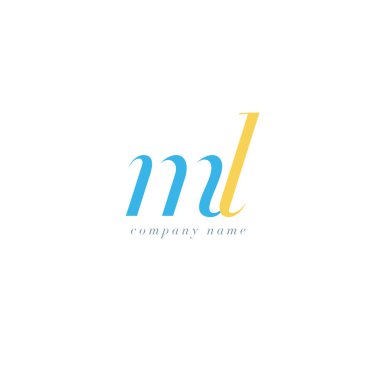 Ml harf Logo şablonu