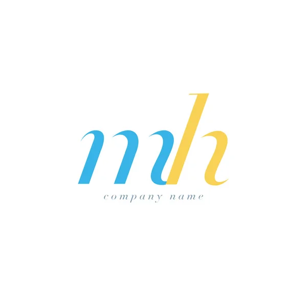 MH Letras Logo plantilla — Vector de stock