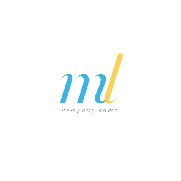 ML Lettere modello di logo — Vettoriale Stock