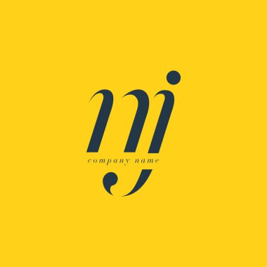 NJ harf Logo şablonu