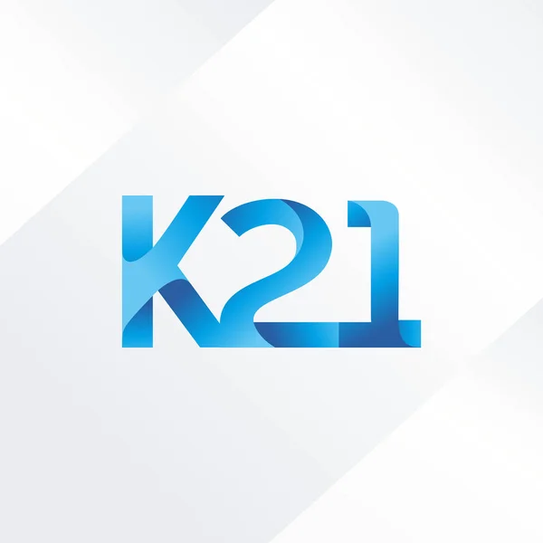 Письмо и цифра K21 логотип — стоковый вектор