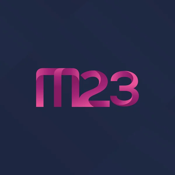 Buchstabe und Ziffer m23 Logo — Stockvektor