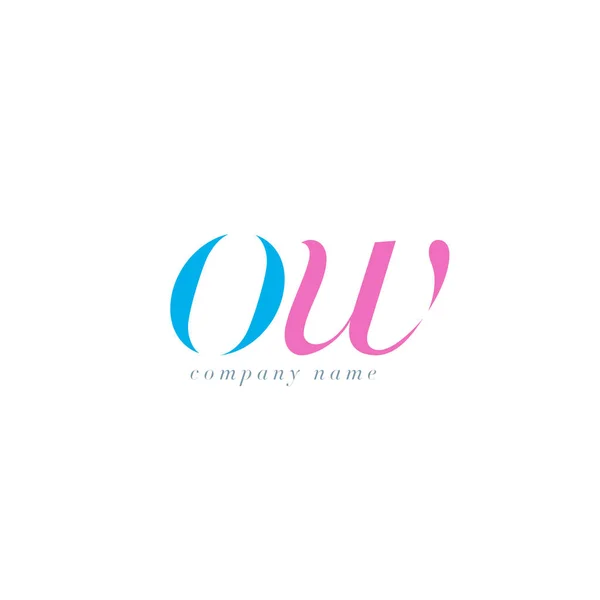 Modello di logo delle lettere OW — Vettoriale Stock