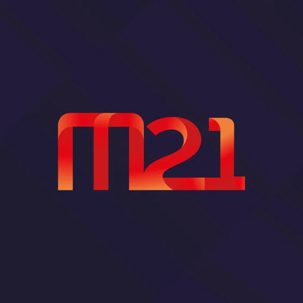 Logotipo da letra e do dígito M21 —  Vetores de Stock