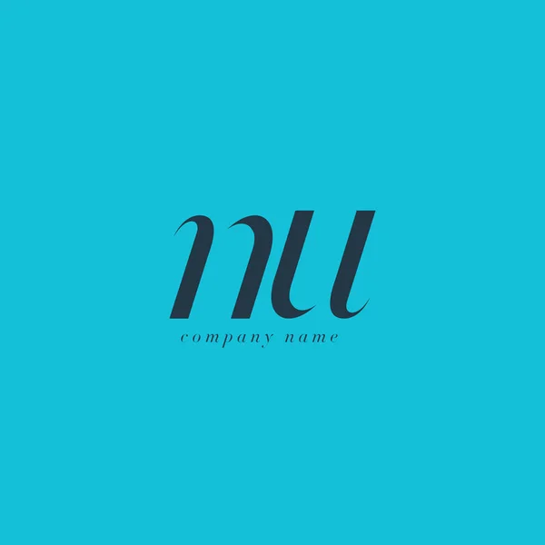Modello di logo delle lettere NU — Vettoriale Stock
