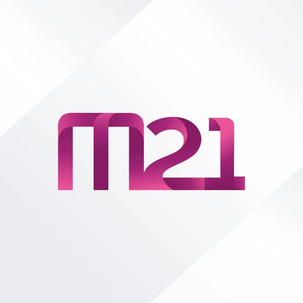 Letter and digit M21 logo — Stock Vector