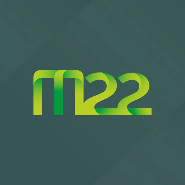 Betű és számjegy M22 logó — Stock Vector