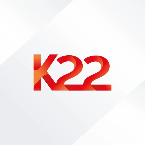 Буква и цифра K22 логотип — стоковый вектор