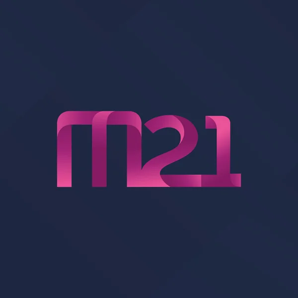 Letra y dígito logo M21 — Vector de stock