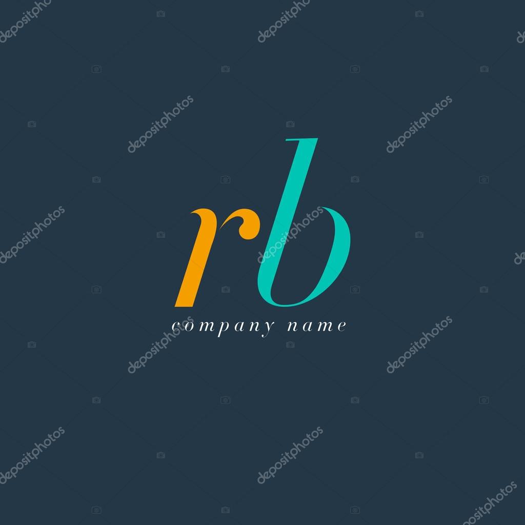 RB Italics Joint Letters Logo,Business Card Template, Vector