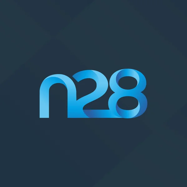 Harf ve rakam N28 logosu — Stok Vektör