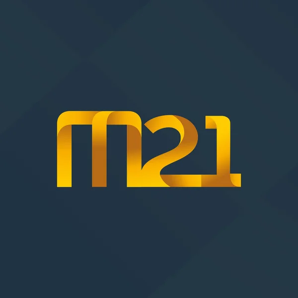 Betű és számjegy M21 logó — Stock Vector