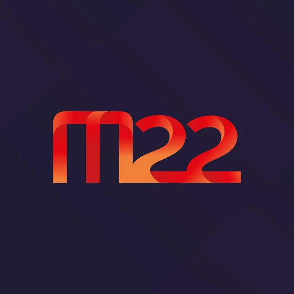 Buchstabe und Ziffer m22 Logo — Stockvektor