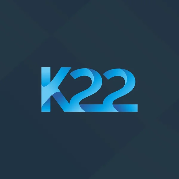 Buchstabe und Ziffer k22 Logo — Stockvektor
