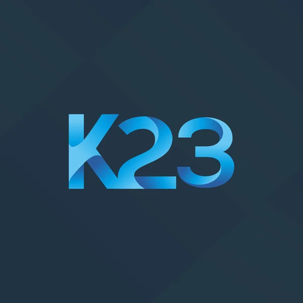 Buchstabe und Ziffer k23 Logo — Stockvektor