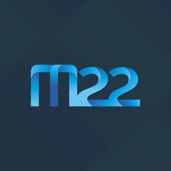 Літера і цифра логотип M22 — стоковий вектор