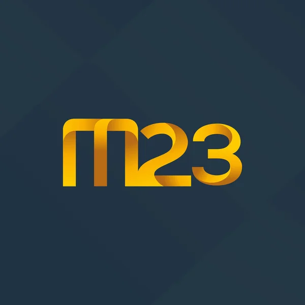 Betű és számjegy M23-as logó — Stock Vector