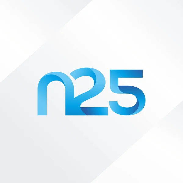 Bokstav och siffra N25-logotypen — Stock vektor