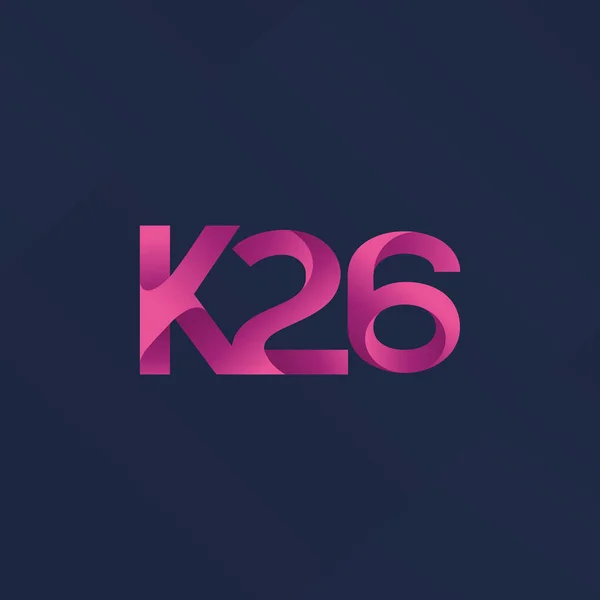 Письмо и цифра K26 логотип — стоковый вектор