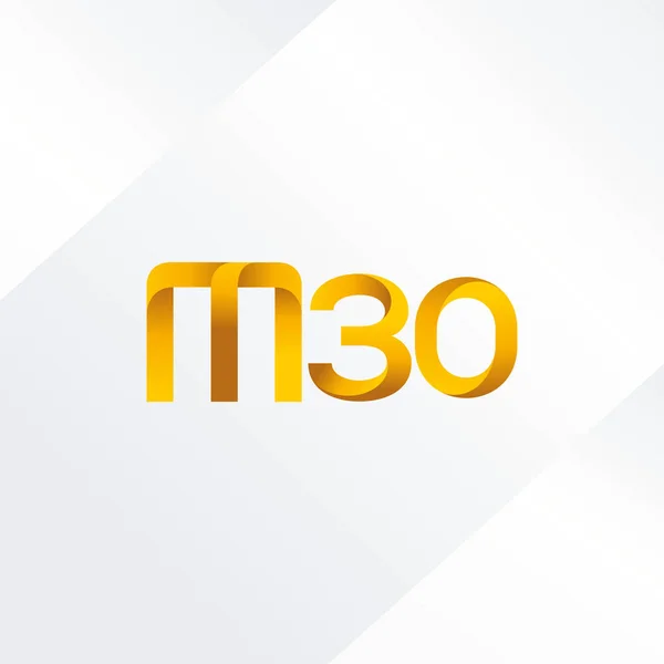 Lettera e cifra logo M30 — Vettoriale Stock