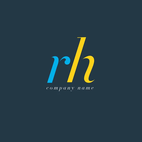 RH Letras Logo plantilla — Vector de stock