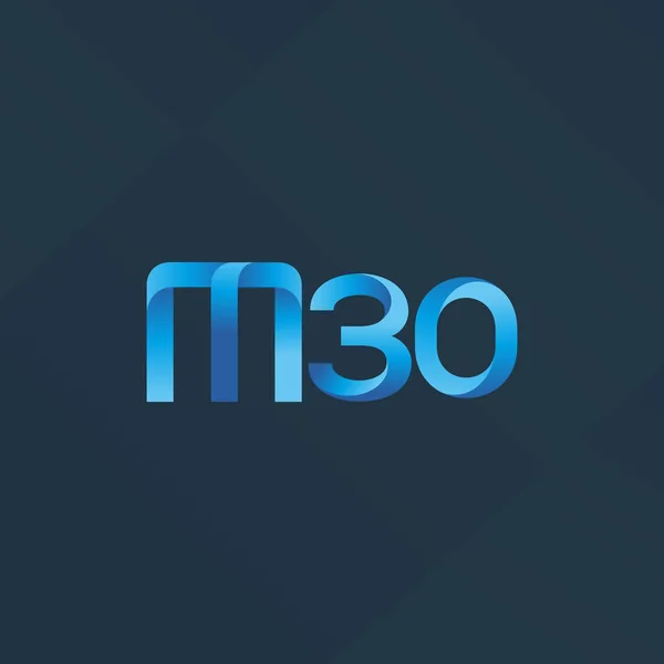 文字と数字の M30 ロゴ — ストックベクタ