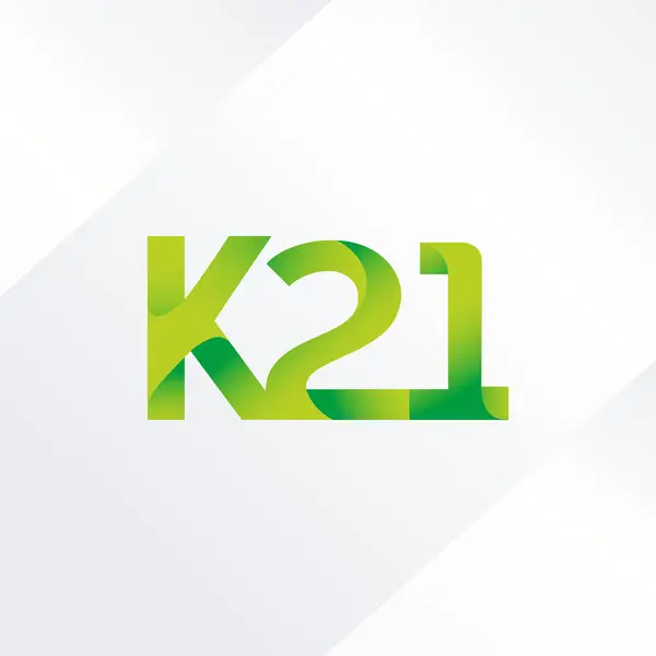Письмо и цифра K21 логотип — стоковый вектор