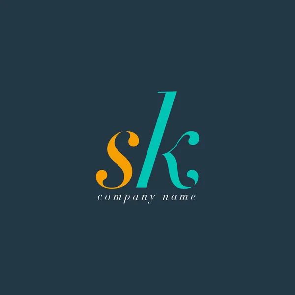 SK Lettere modello di logo — Vettoriale Stock