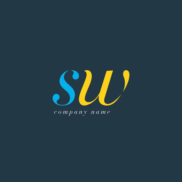 Sw の文字ロゴのテンプレート — ストックベクタ