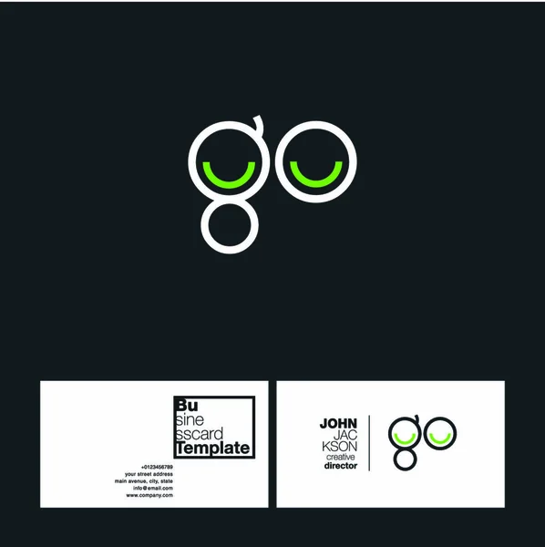 Круглые буквы логотип GO — стоковый вектор