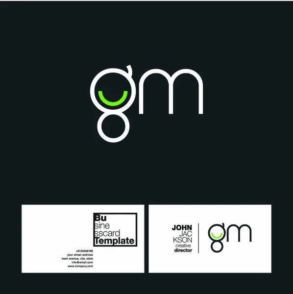 Letter Gm Logo Design Template Black Concept Shape Vector, Black