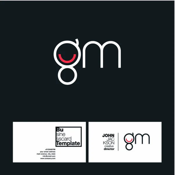 Letra redonda logo GM — Vector de stock