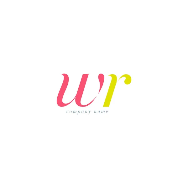 Modello di logo delle lettere WR — Vettoriale Stock