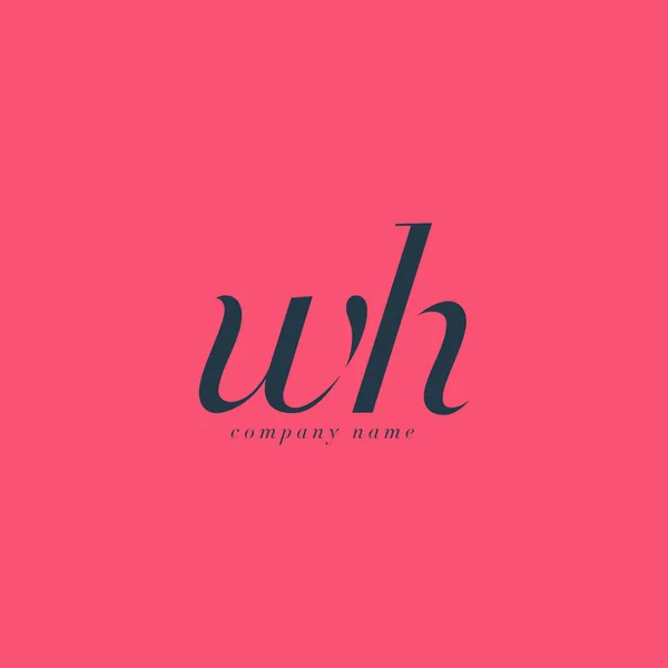 Modello di logo delle lettere WH — Vettoriale Stock