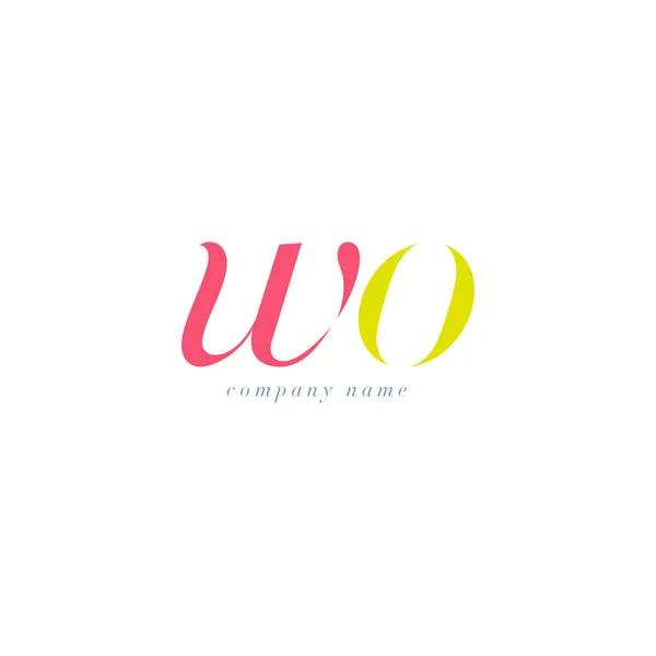 Modello di logo WO Letters — Vettoriale Stock