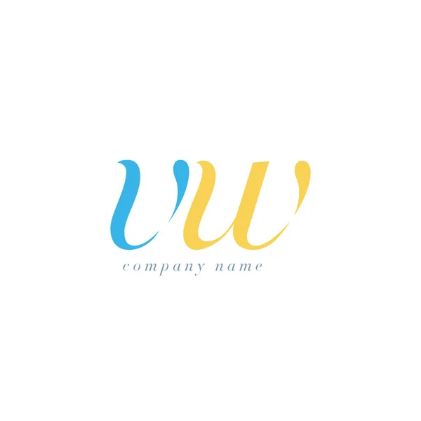 Plantilla VW Letters Logo — Vector de stock