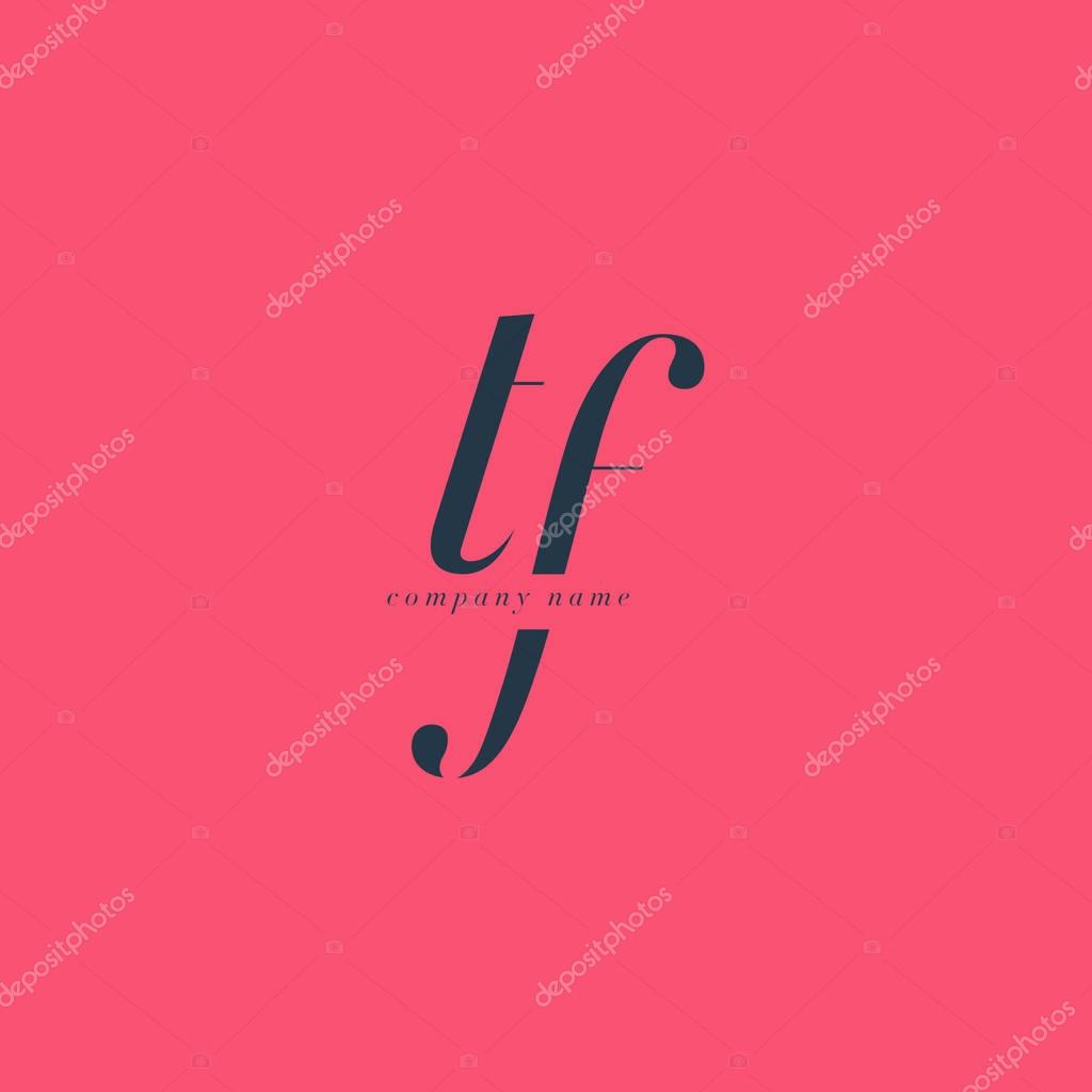 TF Italics Joint Letters Logo,Business Card Template, Vector