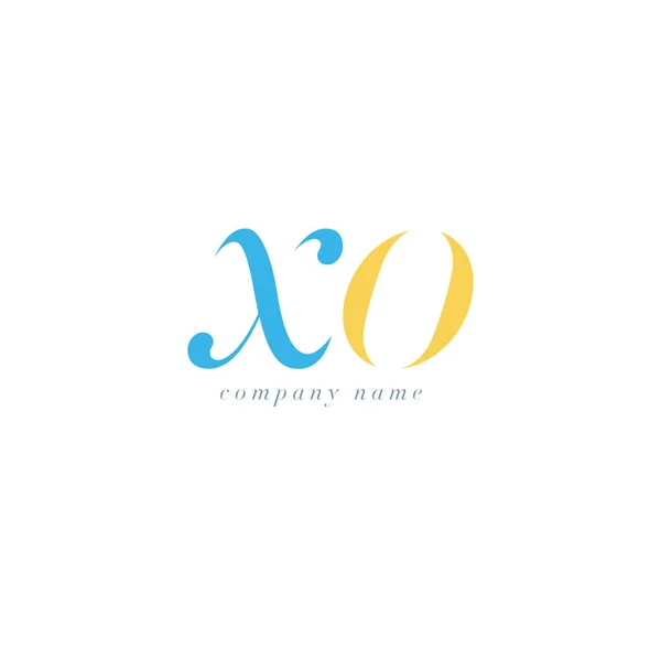 Логотип XO Italics Joint Letters — стоковый вектор
